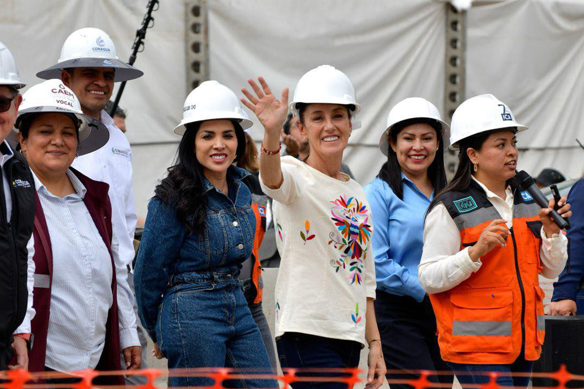 Boletín 042.- Claudia Sheinbaum supervisa Colector Tejones en Chalco